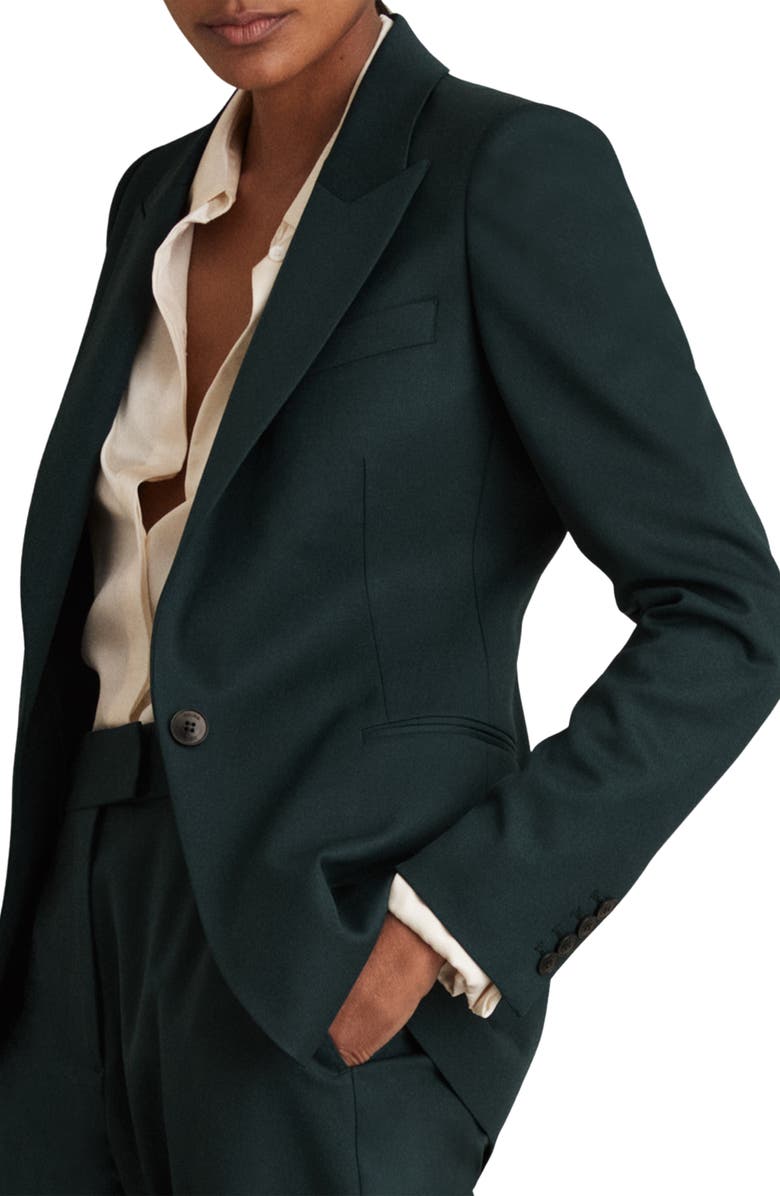 Reiss Jade Wool Blend Jacket, Alternate, color, Green