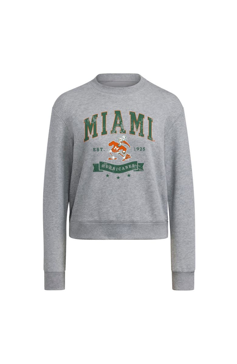 adidas Women's adidas Gray Miami Hurricanes Pullover Crewneck Sweatshirt, Alternate, color, Gray