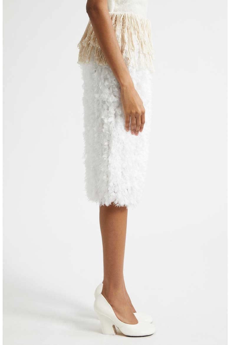 Bambola Fringe Embellished Midi Skirt, Alternate, color, WHITE