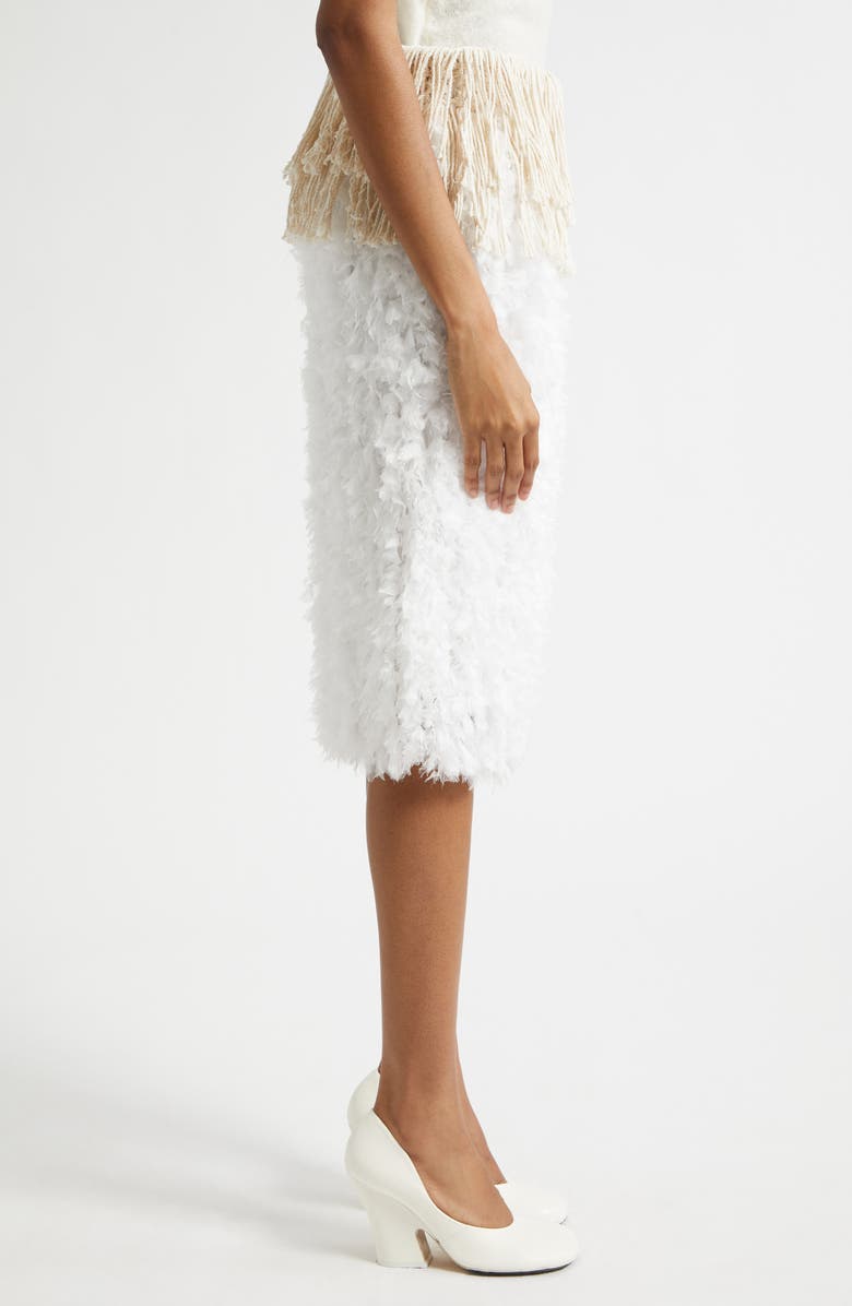 Diotima Bambola Fringe Embellished Midi Skirt, Alternate, color, White