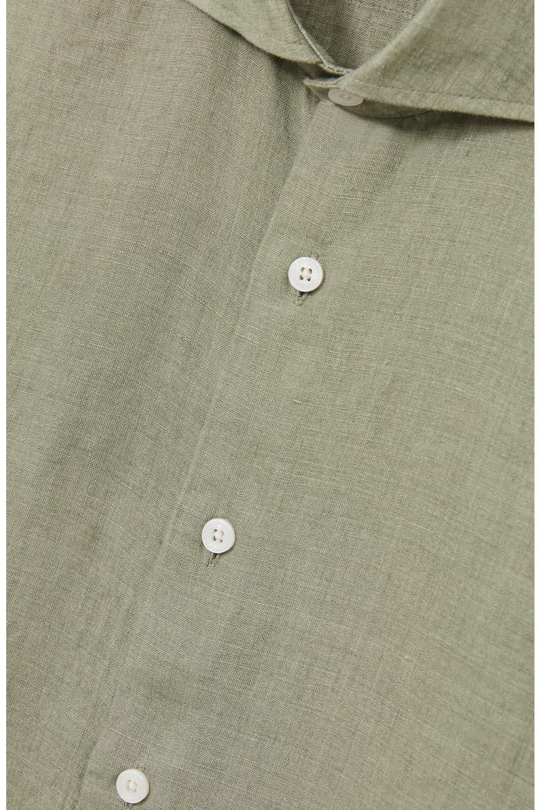 Ruban Linen Button-Up Shirt, Alternate, color, THYME GREEN