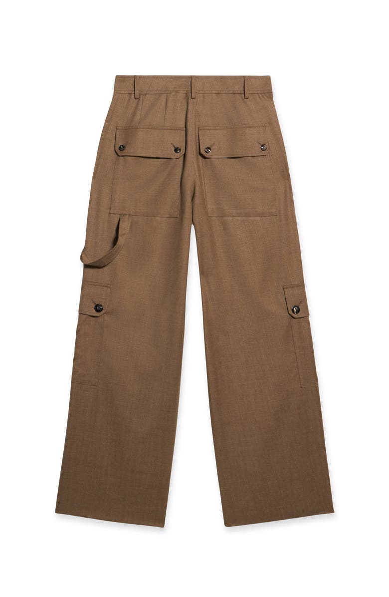 Fortela Jayda Military Cargo Wool Fresco Trousers, Alternate, color, Beige