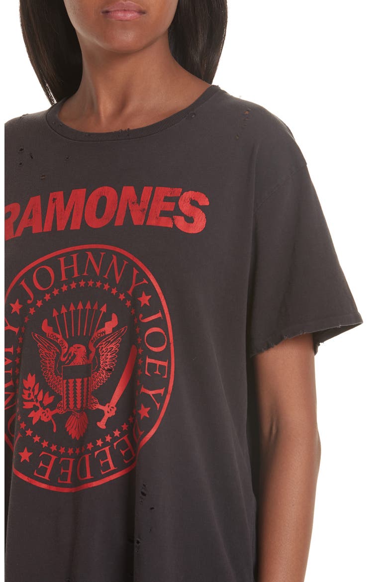 Ramones Print Tee, Alternate, color, WASHED BLACK