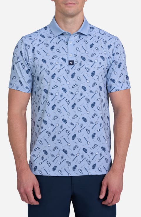 Pace Setter Watch Print Performance Golf Polo