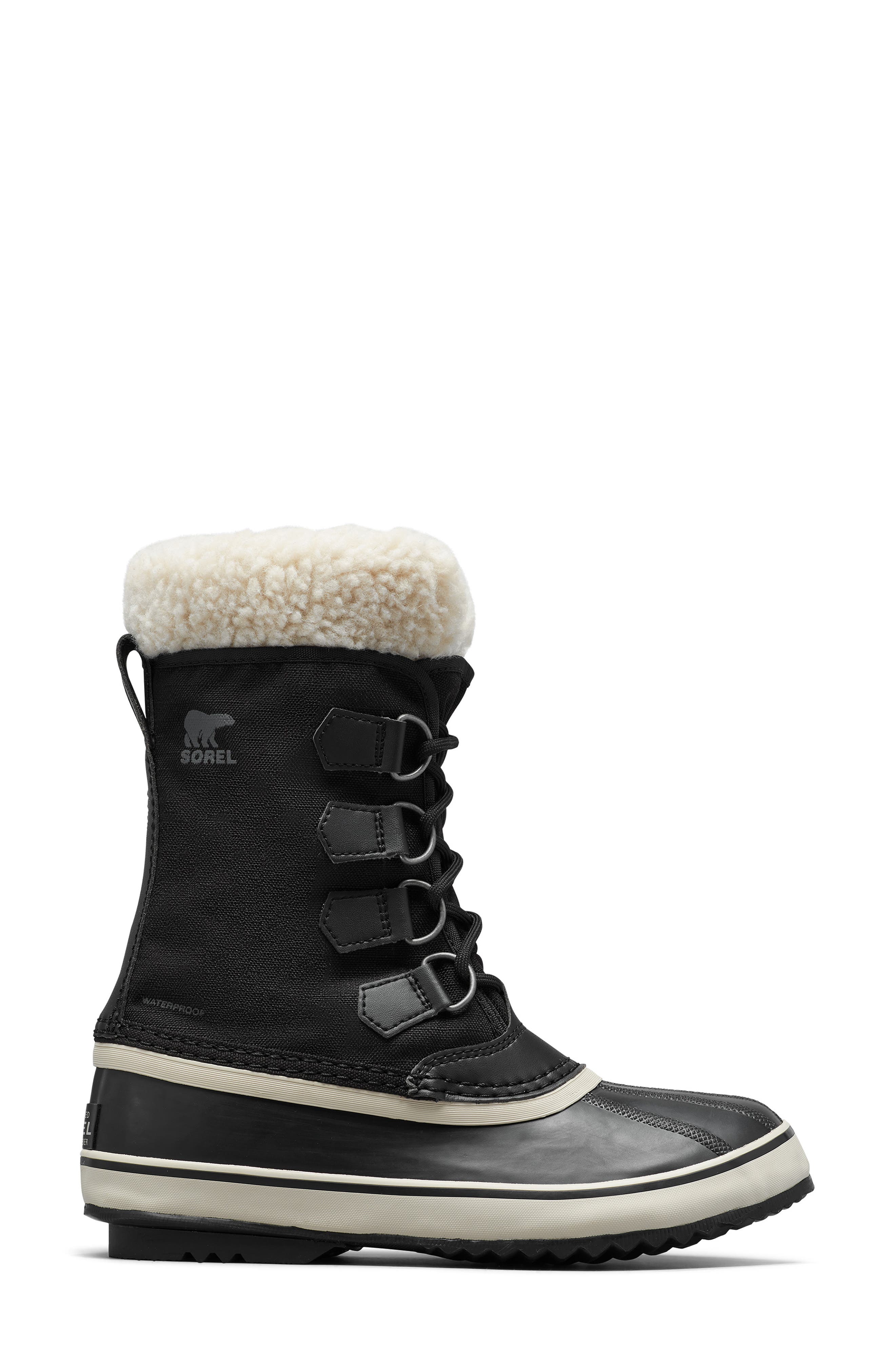 SOREL Winter Carnival Waterproof Boot, Alternate, color, Black/ Stone