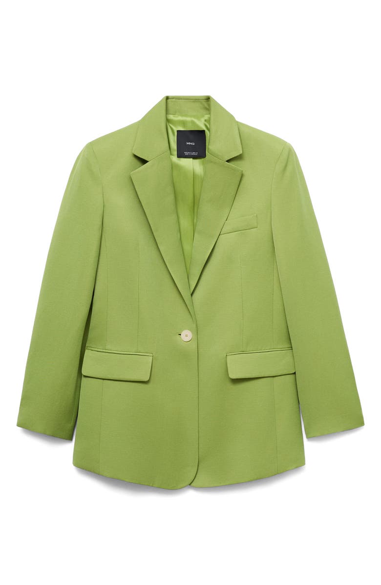 MANGO One-Button Blazer, Alternate, color, Lime Green