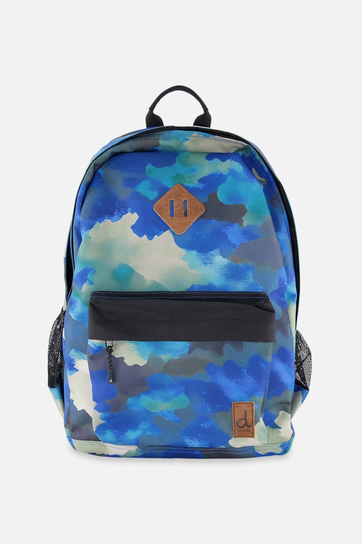 Deux par Deux Camouflage Durable Spacious Multi-Compartment Backpack, Main, color, Blue And Grey Camouflage