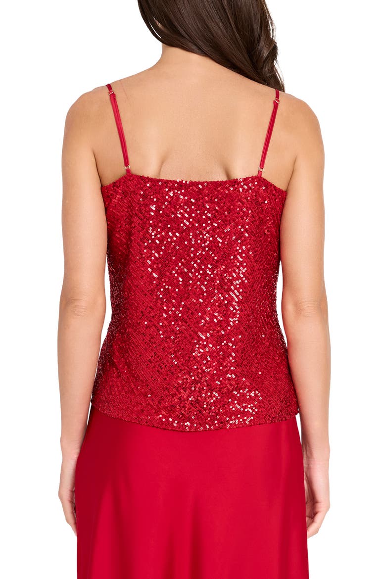 Sequin Cowl Neck Camisole, Alternate, color, CLARET