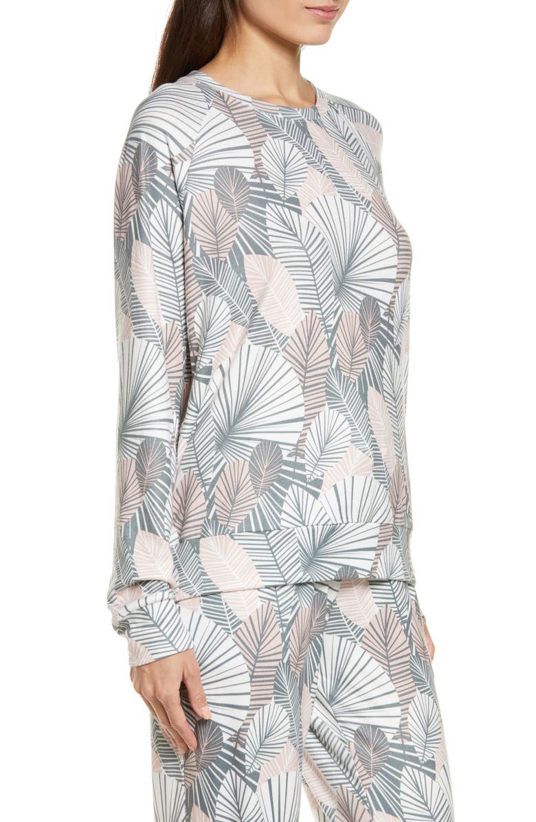 PJ Salvage Geo Palm Pajama Top, Alternate, color,