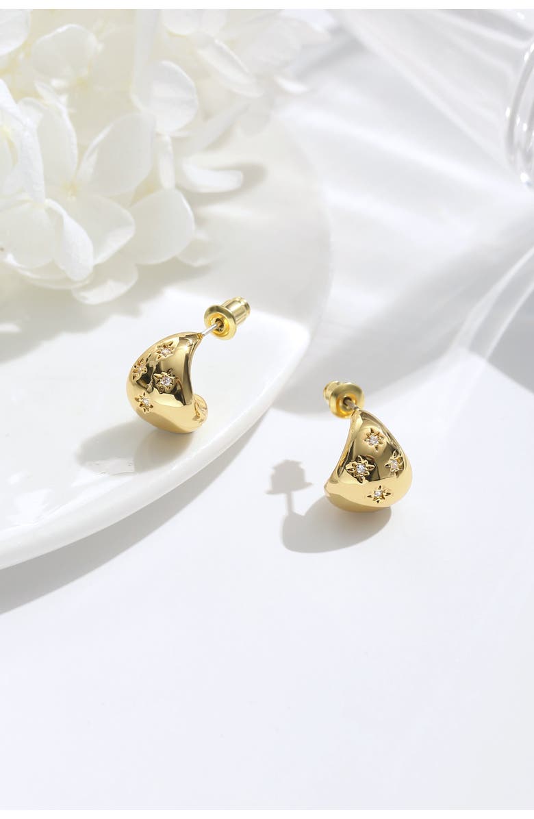 Classicharms Sparkling Star Drop Shape Studs, Alternate, color, Gold