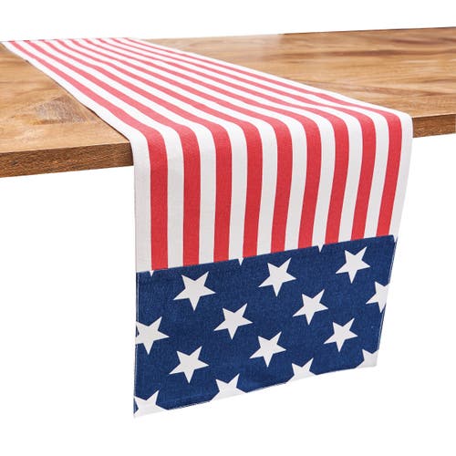 C & F Home C&f Home Stars And Stripes 4th Of July Patriotic Cotton Table Runner 13" X 72" In Blue