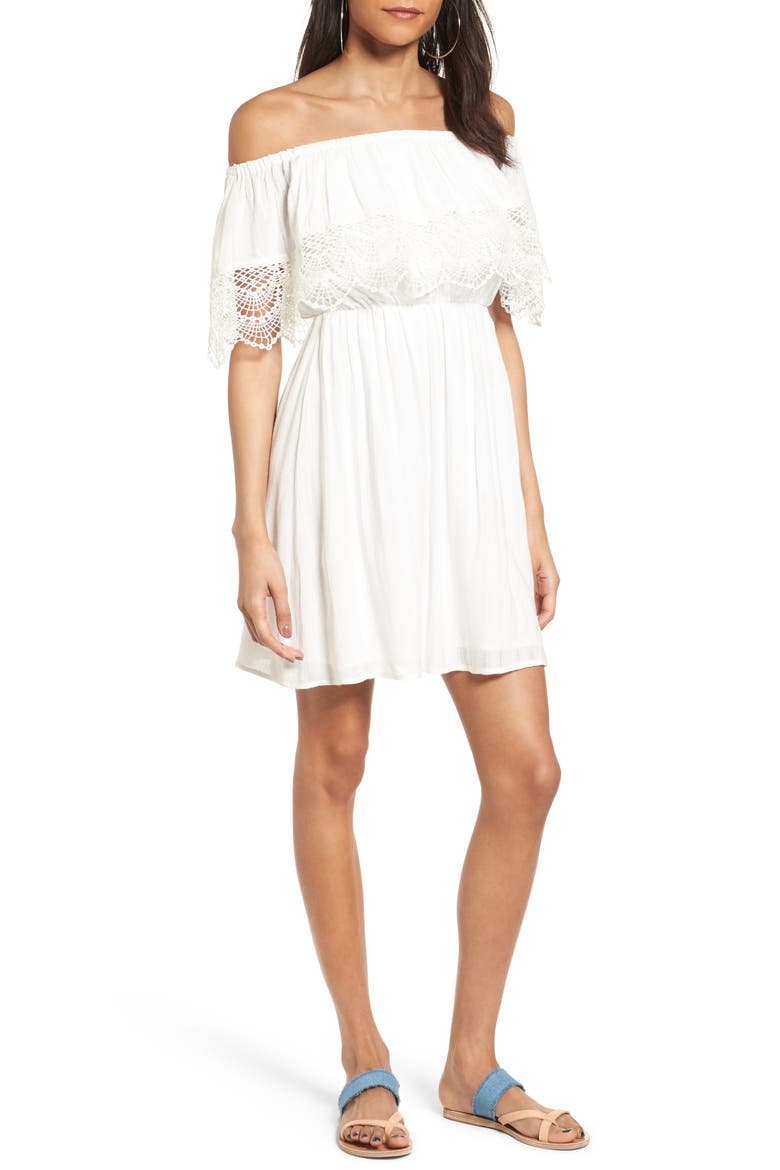 Off the Shoulder Dress, Main, color, IVORY
