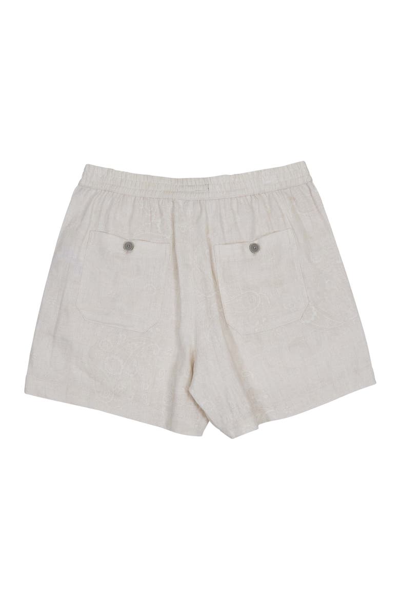 Paisley Explosion Womens Drawstring Short, Alternate, color, PAISLEY EXPLOSION IVORY