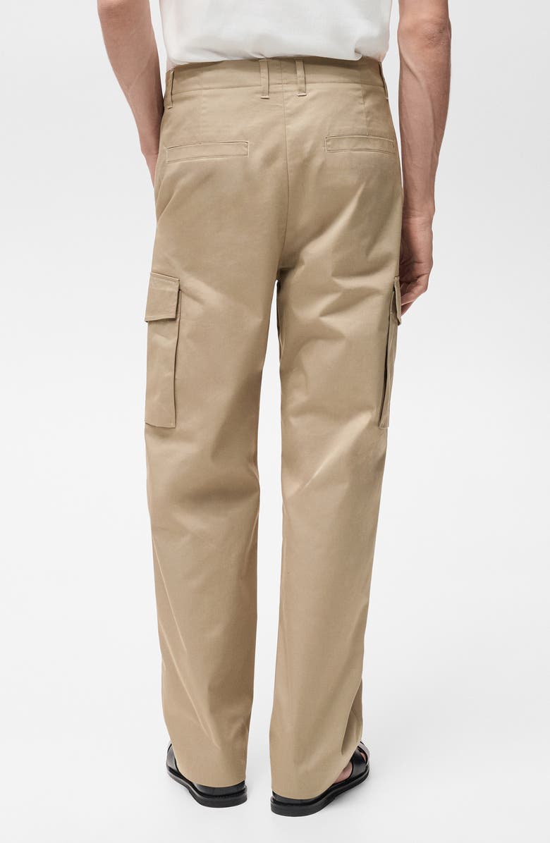 MANGO Relaxed Fit Flat Front Cargo Pants, Main, color, Medium Brown