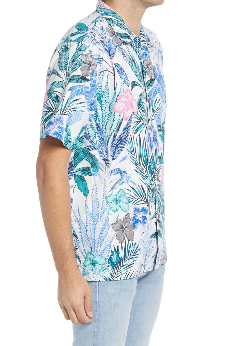Tommy Bahama Garden Getaway Short Sleeve Silk Button-Up Camp Shirt, Alternate, color, 
