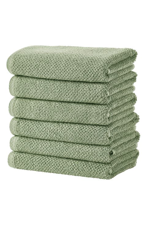 Cotton 6-Pack Textured Hand Towels