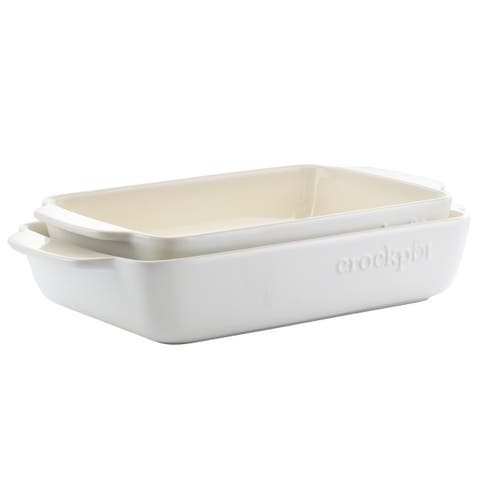2.5 Quart and 3.5 Quart Rectangular Stoneware Bake Pan Set