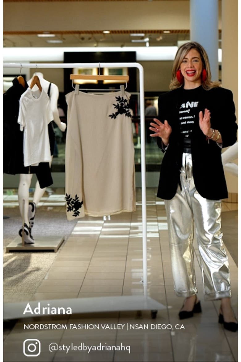 Amal Beaded Appliqué Georgette Midi Skirt video