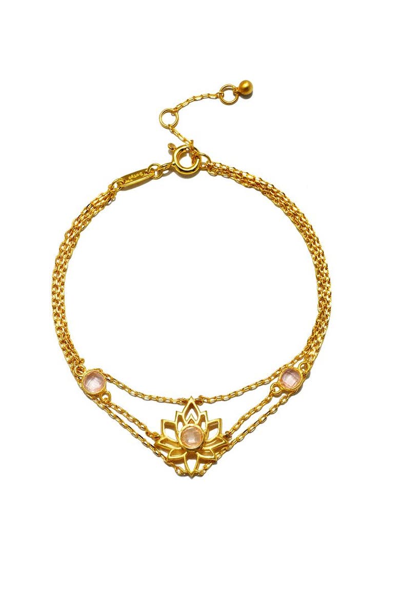 Transformed by Love Lotus Bracelet, Main, color, Metallic Gold