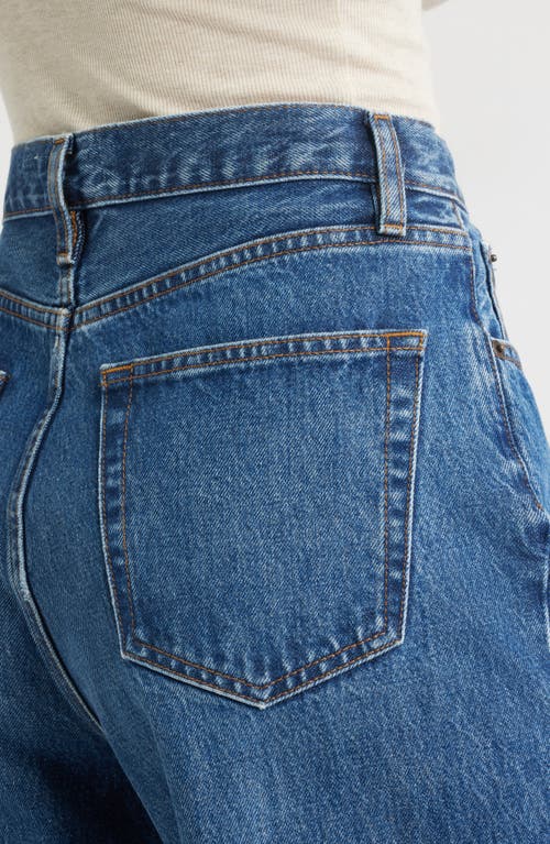 Frame The Pixie Collegiate Super High Waist Wide Leg Jeans In Blue