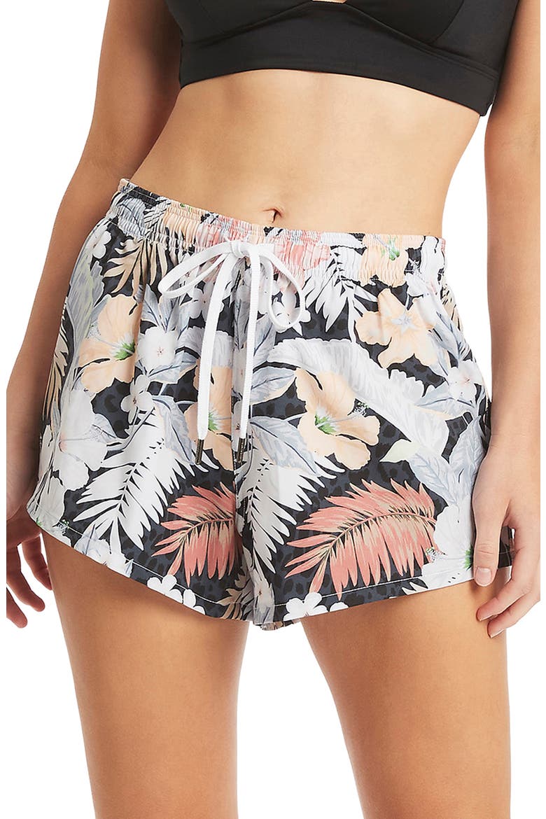 Calypso Cover-Up Shorts, Main, color, CHARCOAL