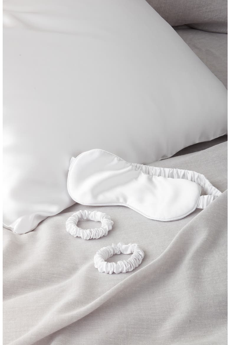Set of 2 Silk Pillowcases, Alternate, color, WHITE