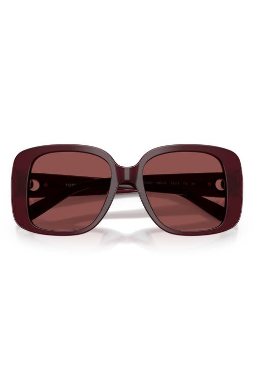 Tory Burch 53mm Gradient Square Sunglasses In Burgundy