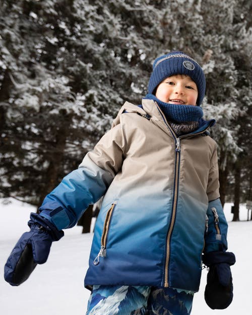 Deux Par Deux Kids Gender Inclusive Winter Mittens Play In Blue
