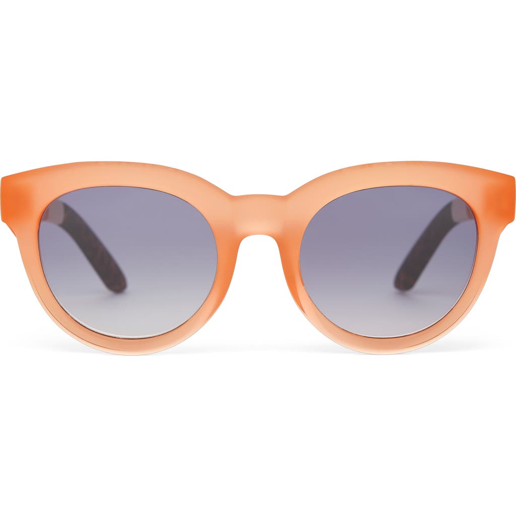 TOMS Florentin 52mm Cat Eye Sunglasses in Peach Crystal Fade/Blue