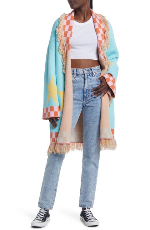 UFO Oversize Fringe Open Front Cardigan