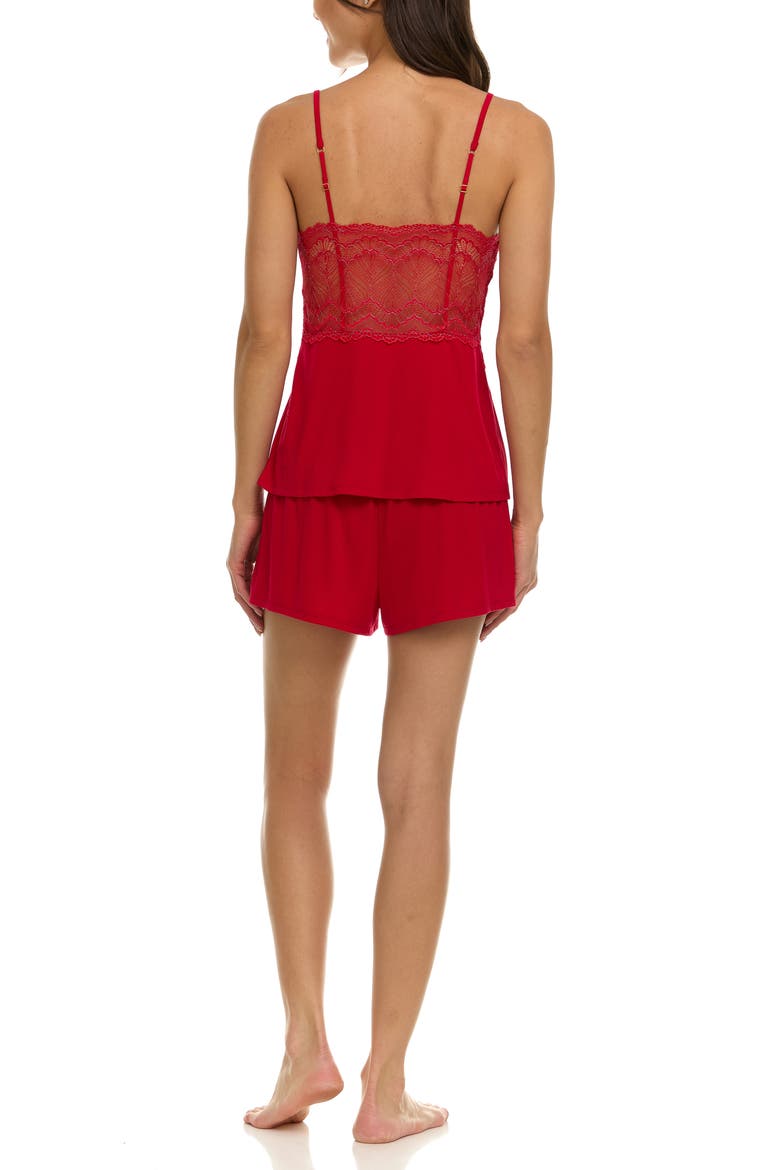 Monique Cami & Shorts Pajama Set, Alternate, color, RED