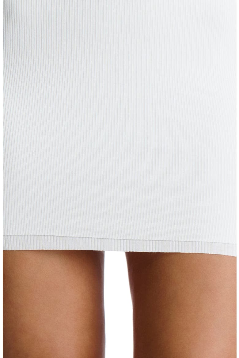 Micro Rib Long Sleeve Body-Con Minidress, Alternate, color, WHITE