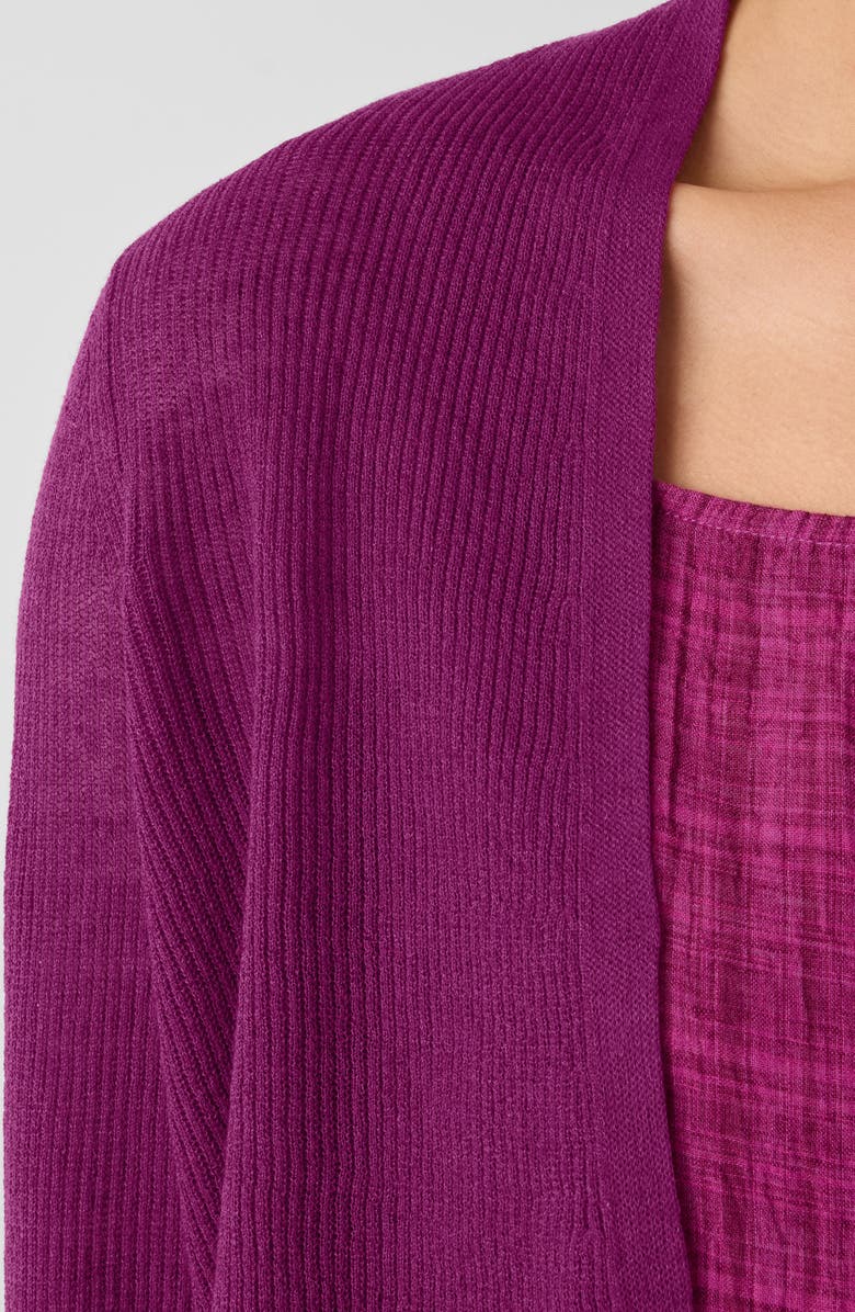 Eileen Fisher Organic Linen & Organic Cotton Cardigan, Alternate, color, Sangria