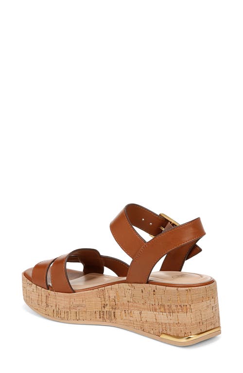 Sarto By Franco Sarto Tilly Ankle Strap Platform Wedge Sandal In Brown