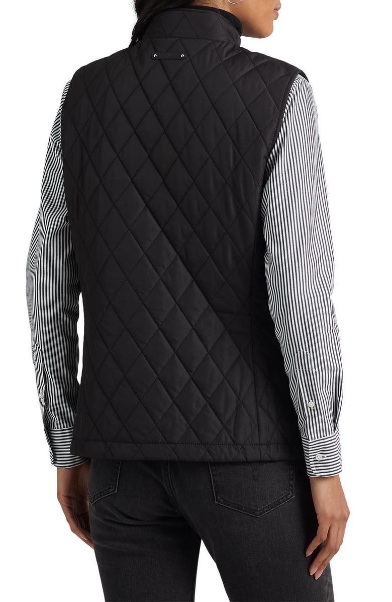 Lauren Ralph Lauren Tonal Monogram Recycled Shell Diamond Quilted Vest, Alternate, color, 