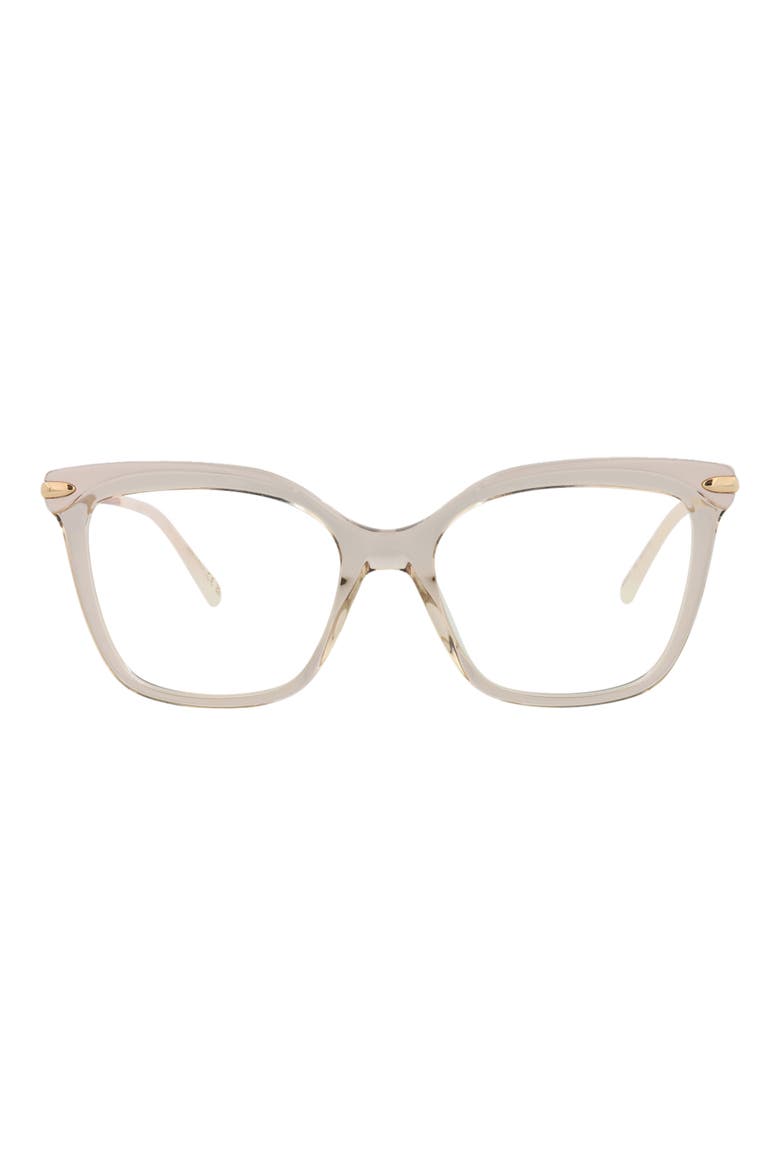 Novelty 52mm Square Optical Glasses, Main, color, BEIGE GOLD TRANSPARENT
