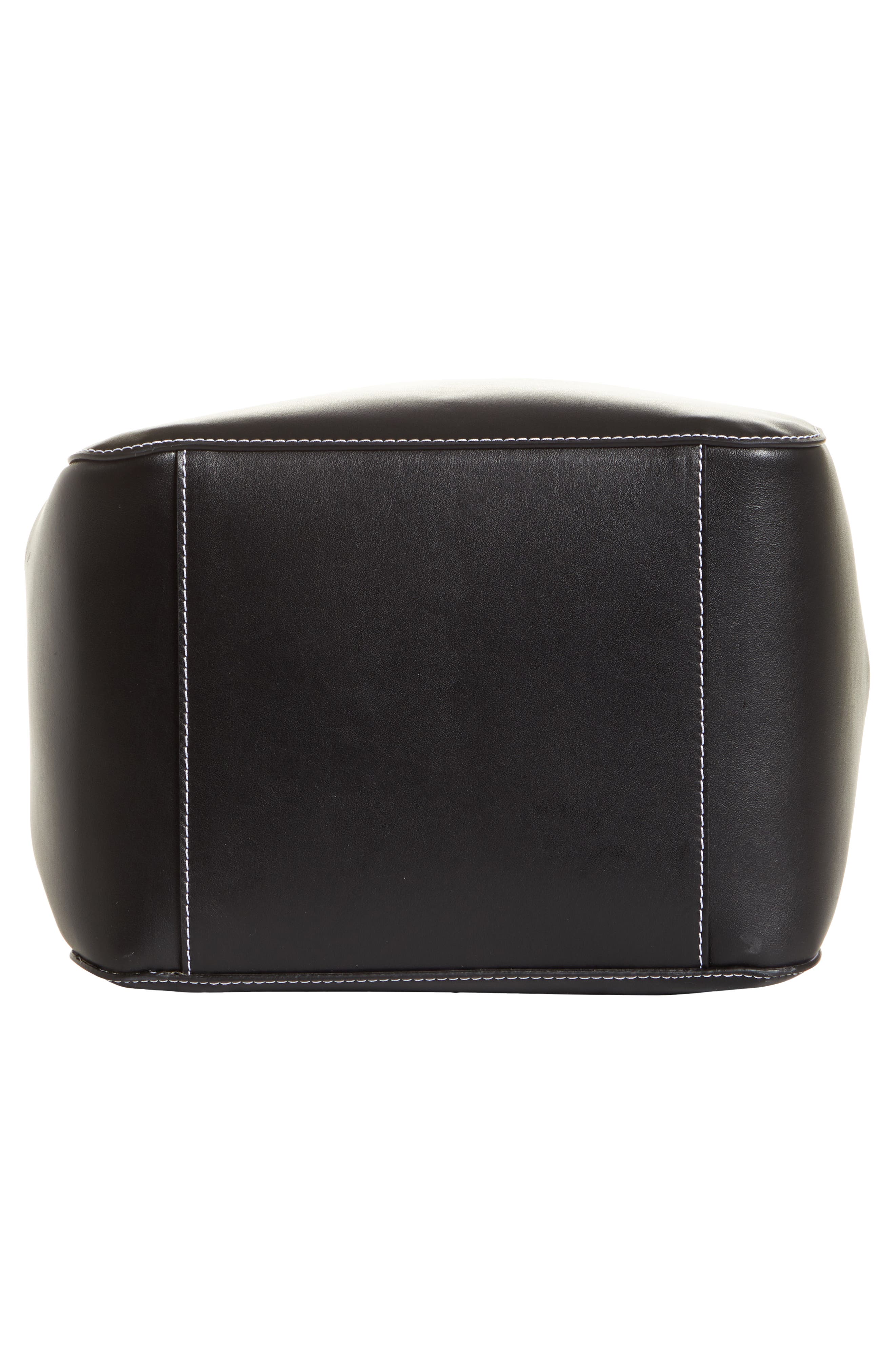 Ganni Large Drawstring Leather Bag, Alternate, color, 