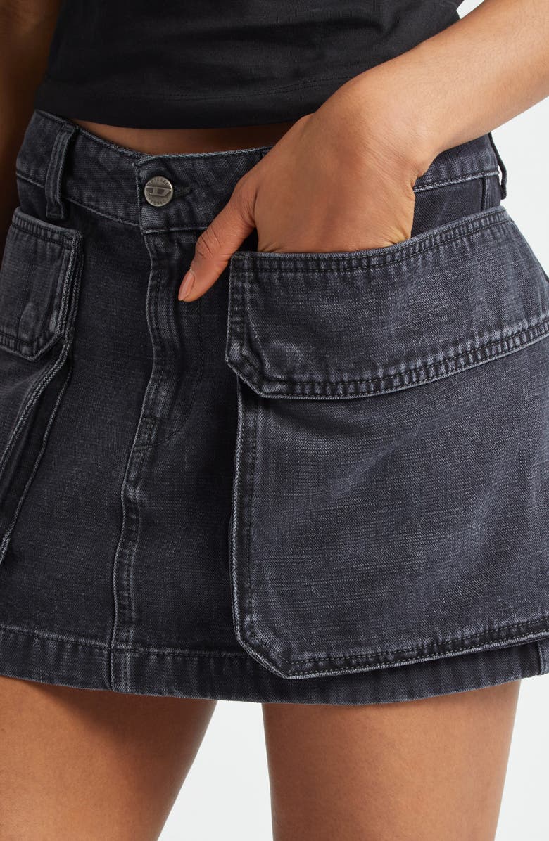 DIESEL<sup>®</sup> De-Ton Denim Cargo Miniskirt, Alternate, color, 