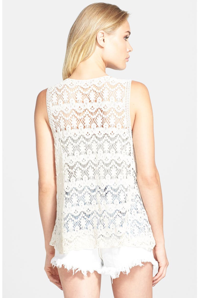 Embellished Crochet Tank, Alternate, color, IVORY