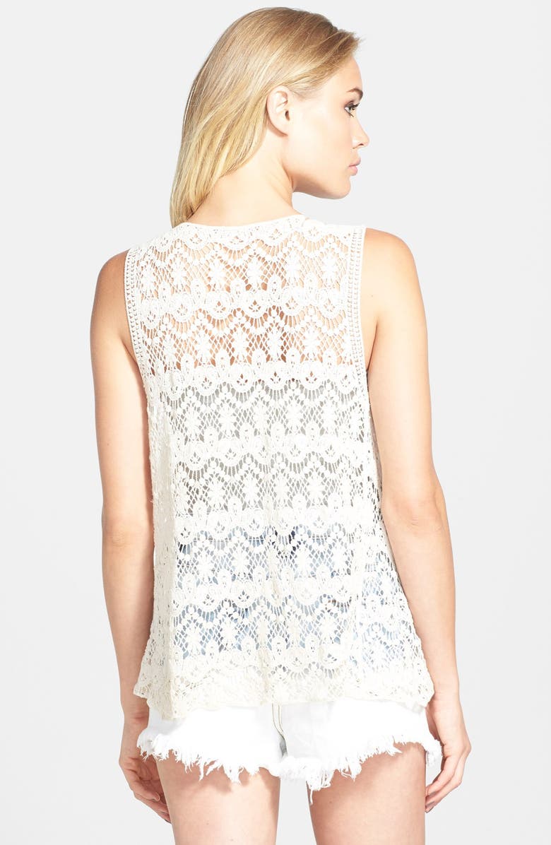 Filtre Embellished Crochet Tank, Alternate, color, 