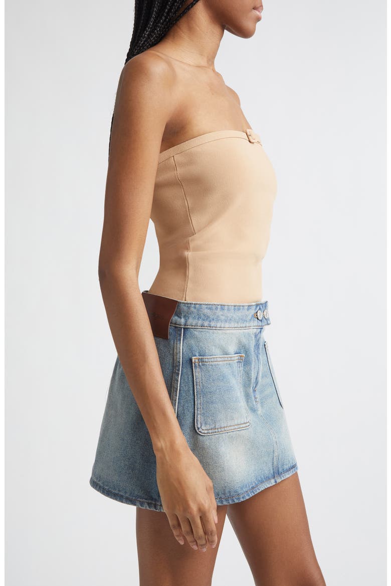 Buckle Detail Bustier Knit Top, Alternate, color, NATURAL