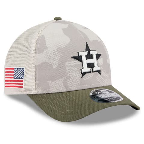 Men's New Era Light Beige/Olive Houston Astros 2025 Armed Forces Day 9FORTY M-Crown A-Frame Adjustable Hat