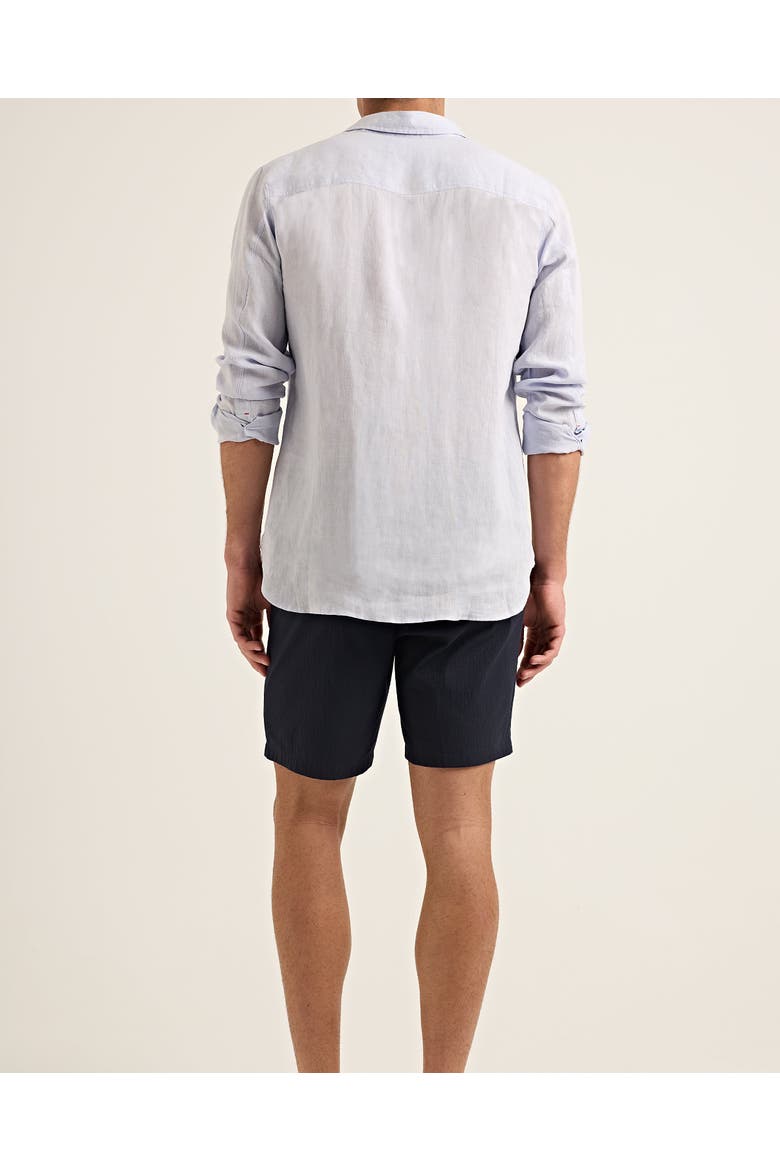 Justin Lino Relaxed Fit Classic Collar Italian Linen Shirt, Alternate, color, HUSH