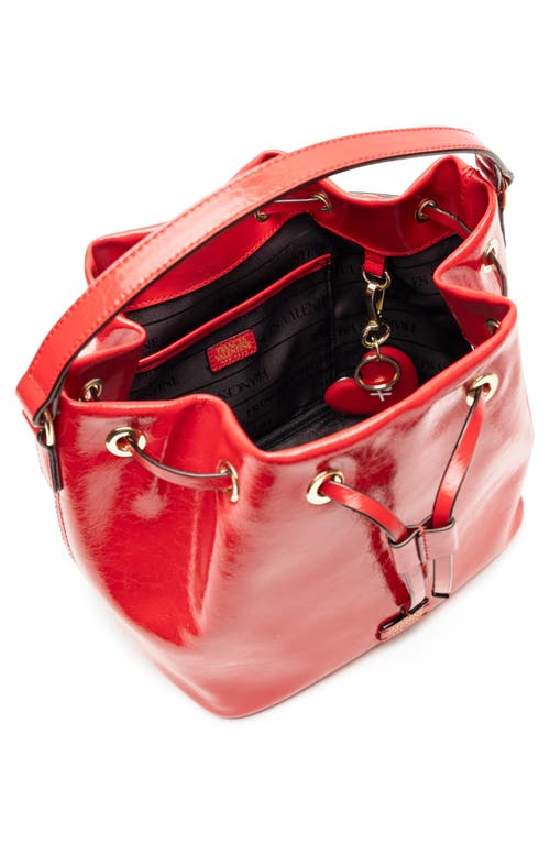Frances Valentine Medium Minnie Leather Bucket Bag In Red