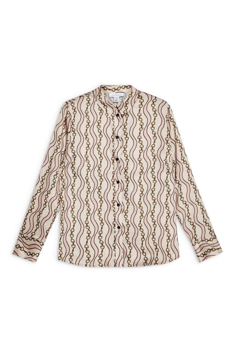 Chain Print Shirt, Alternate, color, NUDE MULTI