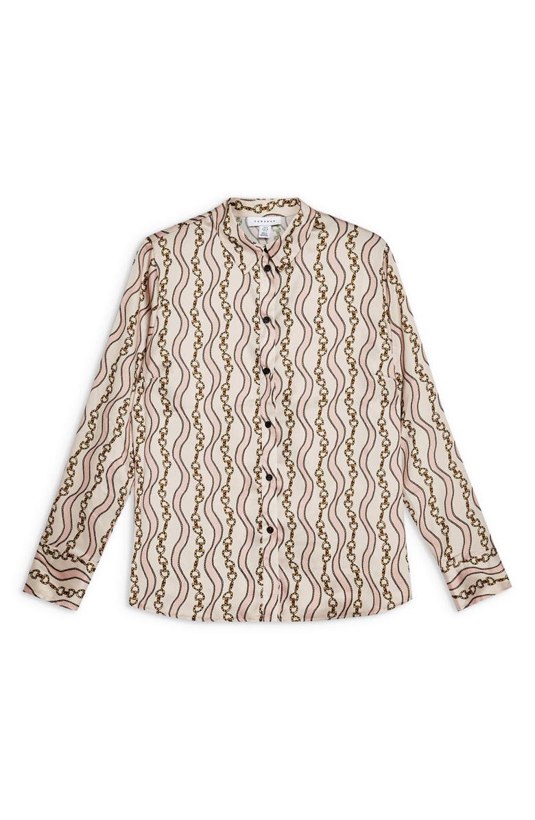 Topshop Chain Print Shirt, Alternate, color, 
