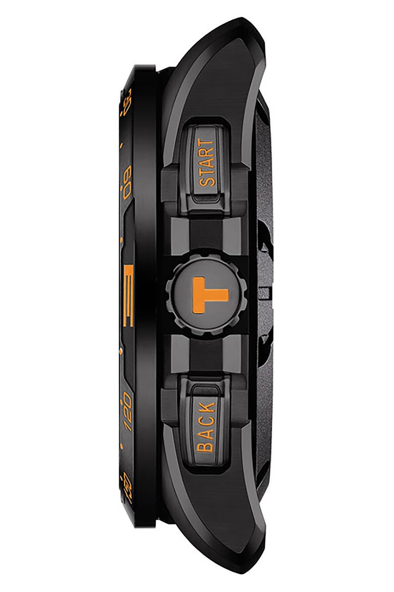 T-Touch Connect Solar Smart Silicone Strap Watch, 47.5mm, Alternate, color, BLACK