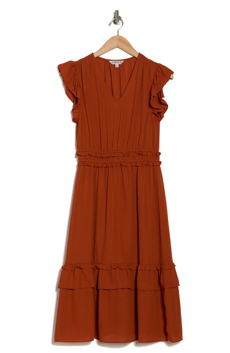 Nanette Lepore Crepe Chiffon Tiered Dress, Alternate, color, 