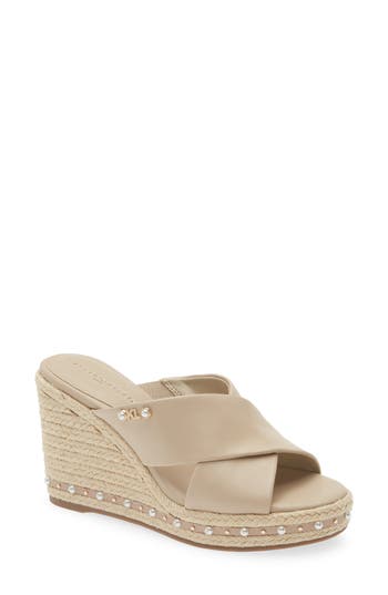 Karl Lagerfeld Paris Cellyn Wedge Espadrille Sandal In Burgundy