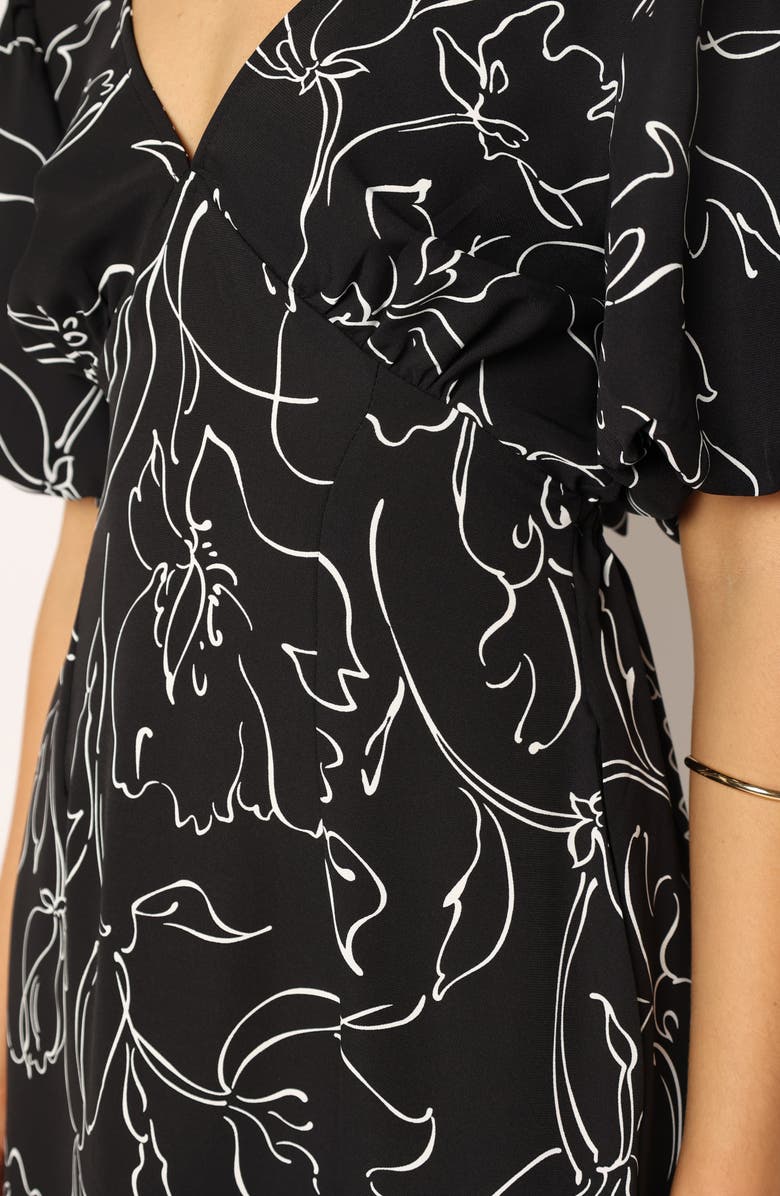 Petal & Pup Hallie Floral Cutout Puff Sleeve Cotton Blend Sundress, Alternate, color, 